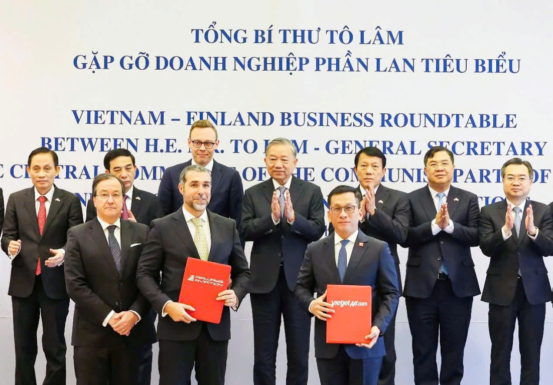 Tổng Bí thư Tô Lâm chứng kiến Vietjet ký thỏa thuận phát triển nguồn lực hàng không quốc tế, thúc đẩy hợp tác mới giữa Việt Nam và Phần Lan